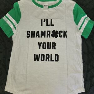 Green and White Woman's Shirt - Shamrock Your World